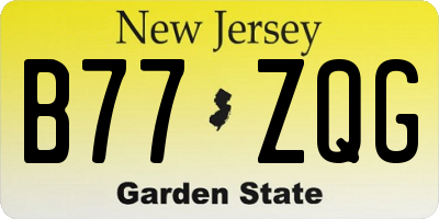 NJ license plate B77ZQG