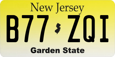 NJ license plate B77ZQI