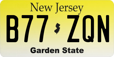 NJ license plate B77ZQN