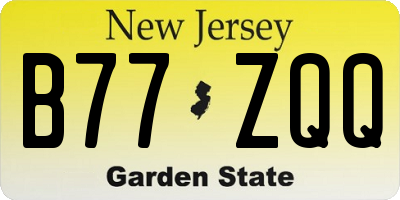 NJ license plate B77ZQQ