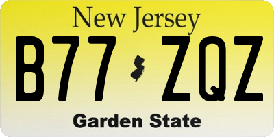 NJ license plate B77ZQZ