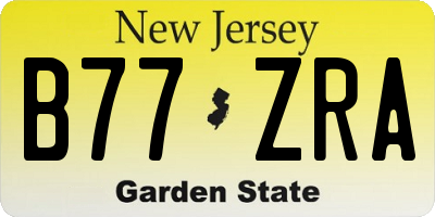 NJ license plate B77ZRA