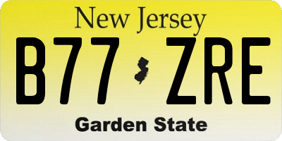 NJ license plate B77ZRE