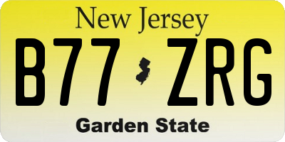 NJ license plate B77ZRG