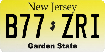 NJ license plate B77ZRI