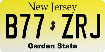 NJ license plate B77ZRJ