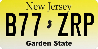 NJ license plate B77ZRP