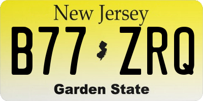 NJ license plate B77ZRQ