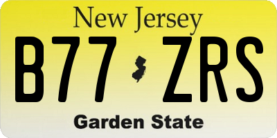 NJ license plate B77ZRS