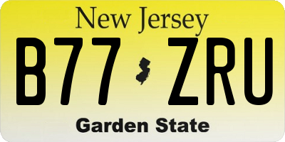 NJ license plate B77ZRU
