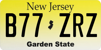 NJ license plate B77ZRZ