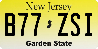 NJ license plate B77ZSI