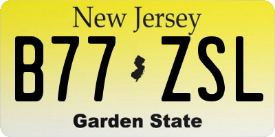 NJ license plate B77ZSL