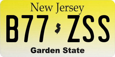 NJ license plate B77ZSS
