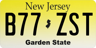 NJ license plate B77ZST