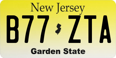 NJ license plate B77ZTA