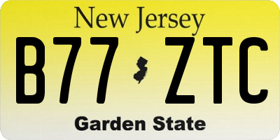 NJ license plate B77ZTC