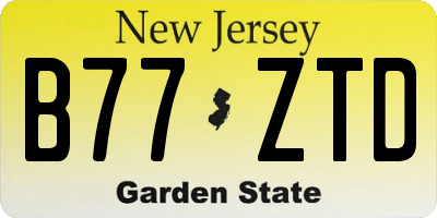 NJ license plate B77ZTD