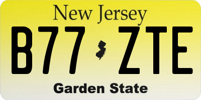 NJ license plate B77ZTE