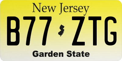 NJ license plate B77ZTG