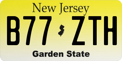 NJ license plate B77ZTH