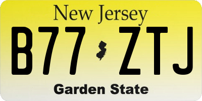 NJ license plate B77ZTJ