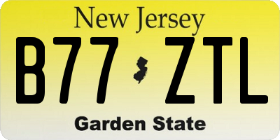 NJ license plate B77ZTL