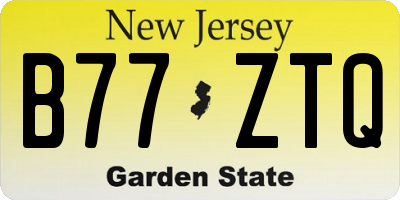 NJ license plate B77ZTQ