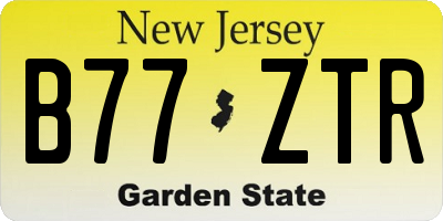 NJ license plate B77ZTR