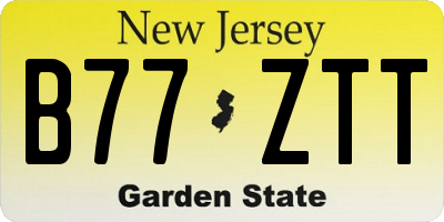 NJ license plate B77ZTT