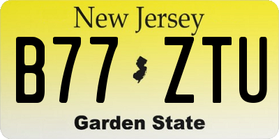 NJ license plate B77ZTU