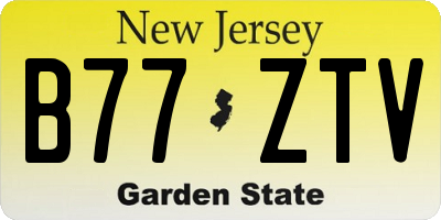 NJ license plate B77ZTV
