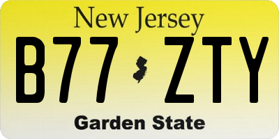 NJ license plate B77ZTY