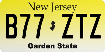 NJ license plate B77ZTZ