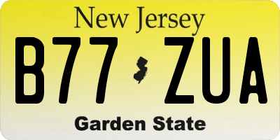 NJ license plate B77ZUA