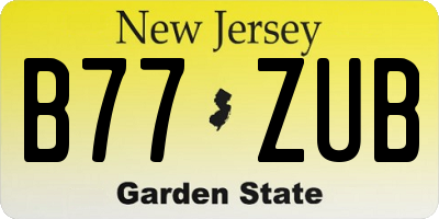 NJ license plate B77ZUB