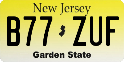 NJ license plate B77ZUF