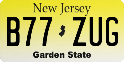 NJ license plate B77ZUG