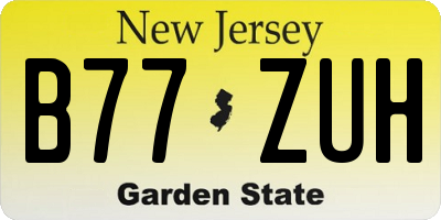 NJ license plate B77ZUH