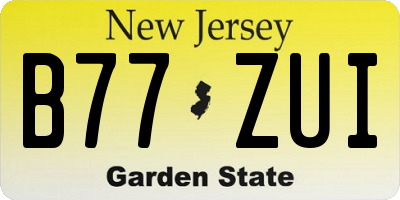 NJ license plate B77ZUI