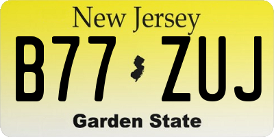 NJ license plate B77ZUJ