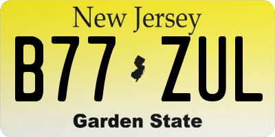 NJ license plate B77ZUL
