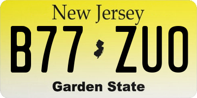 NJ license plate B77ZUO