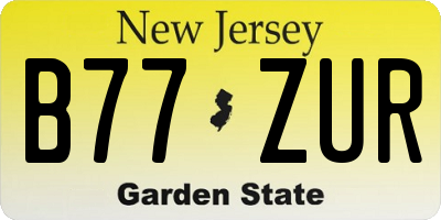 NJ license plate B77ZUR