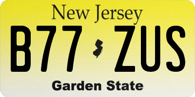 NJ license plate B77ZUS