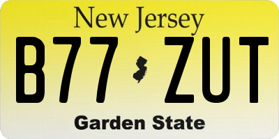 NJ license plate B77ZUT