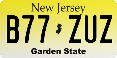 NJ license plate B77ZUZ