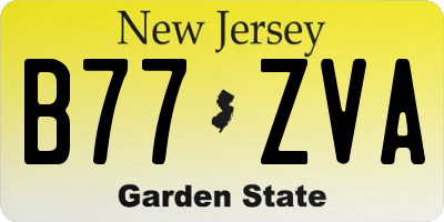NJ license plate B77ZVA