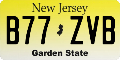 NJ license plate B77ZVB