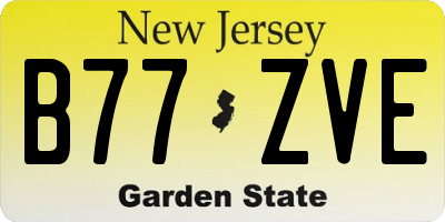 NJ license plate B77ZVE